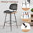 26" Counter Height Faux Leather and Walnut Wood Bar Stool-1901890844