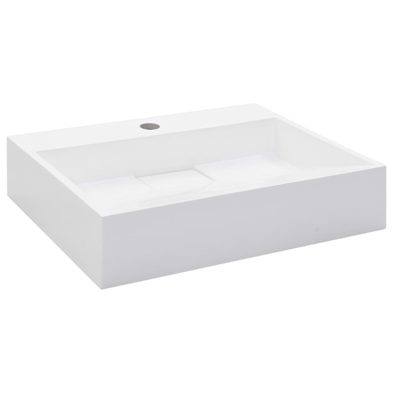 Belfry Bathroom Matanna White Ceramic Rectangular Sink, 500 x 380 x 130 mm, 1 tap hole