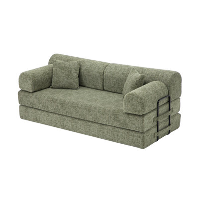 Corduroy Folding Mattress Couch with Fixed-Shape Frame, Floor Sofa Lounge Couch