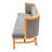 Settee with exposed wood