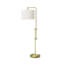 Lampe sur pied Polo, conception arquée, 64 po, structure en métal, abat-jour ivoire-107123092