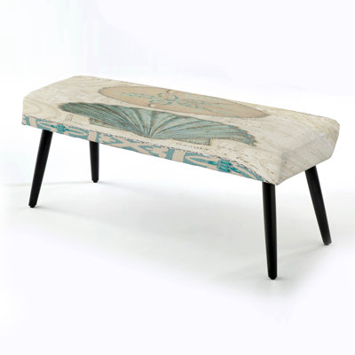 Finke - Abstract Coastal Upholstered Black Bench
