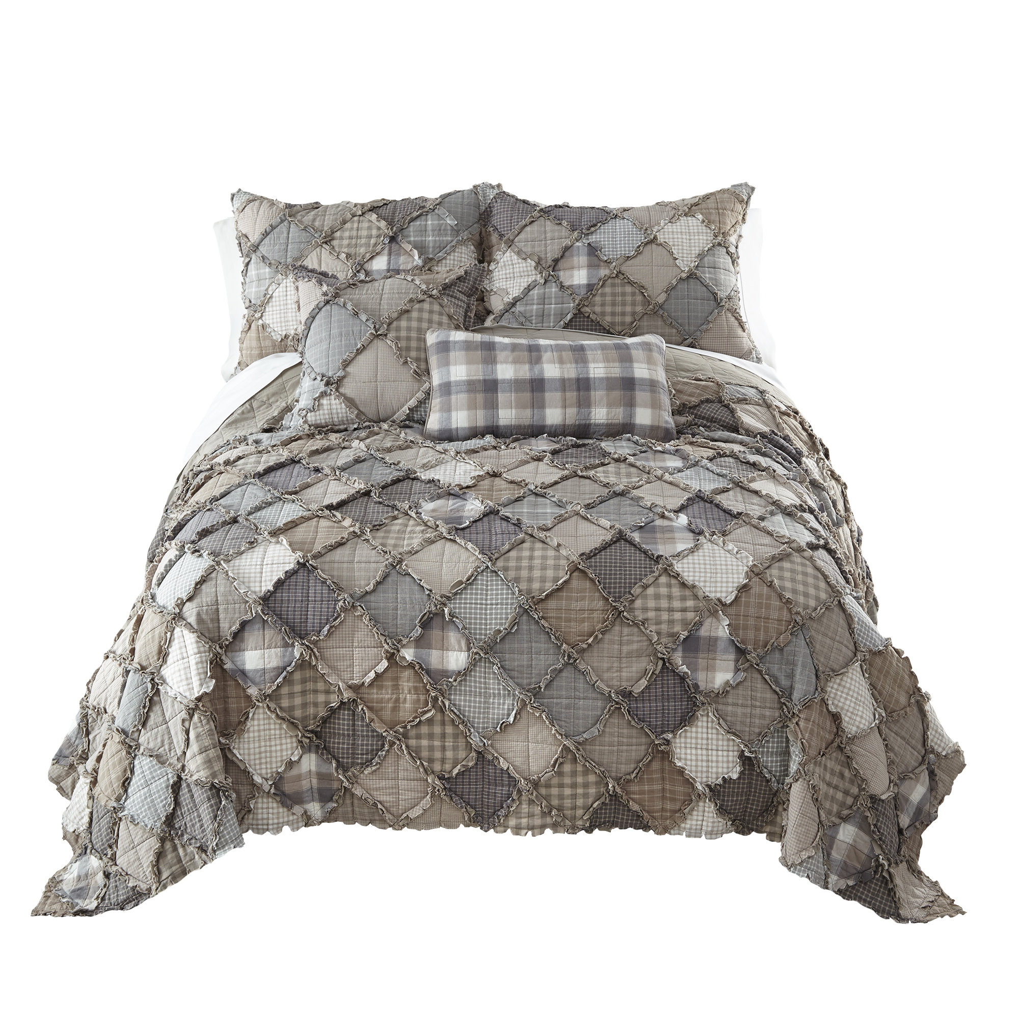 Donna Sharp Smoky Mountain Ragged Pieced Cotton King Sham | Wayfair