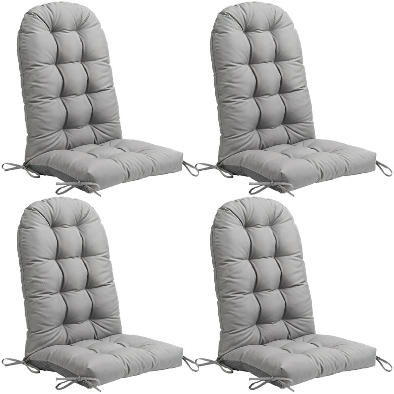 Coussin de siège et de dossier Adirondack pour l'extérieur et l'intérieur 5 po, Gris clair