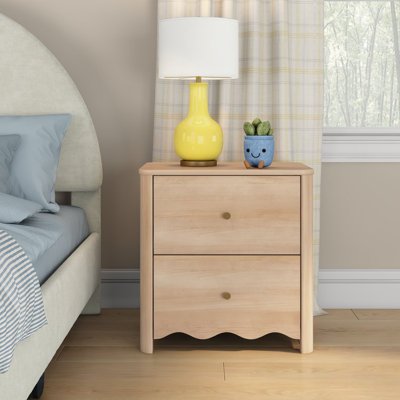 Setzer 2 Drawer 24 in. Wide Nightstand with Wave Detail
