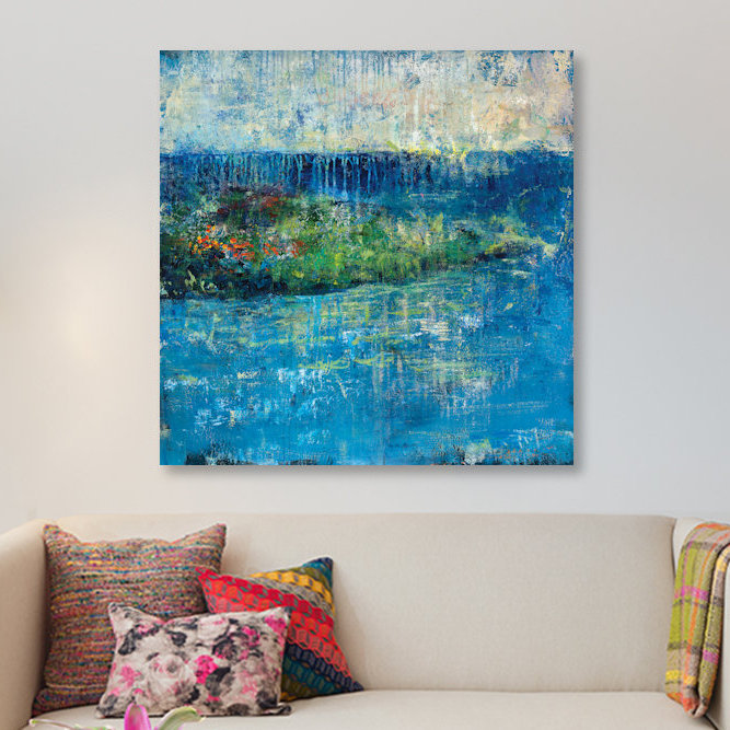 « painted ile », reproduction d’art sur toile, H 12 po x l 12 po x P 1,5 po