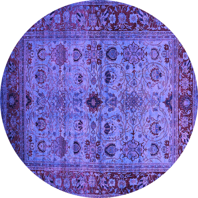 Tapis mauve Mid-Century 1579, Rond 5 pi