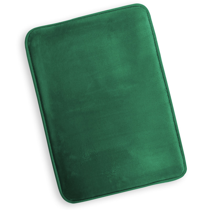 Tapis de bain en mousse viscoélastique ultra-doux avec envers antidérapant en PVC, Petit: L 24 po x l 17 po, Vert forêt