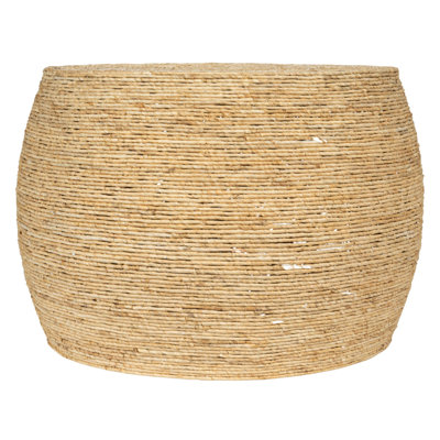 Marhill Round Handwoven Corn Rope Barrel Coffee Table