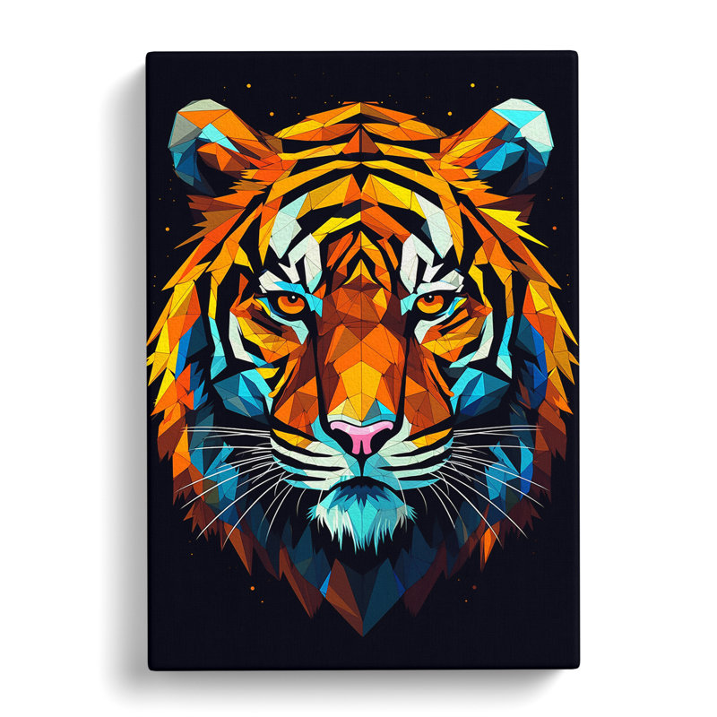 Tiger Geometric - No Frame Print, 60cm H x 40cm W x 3cm D