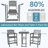  Hdpe Outdoor Patio Bar Set, Tall Adirondack Bar Chair And Table Set (3 Pcs)-114219512