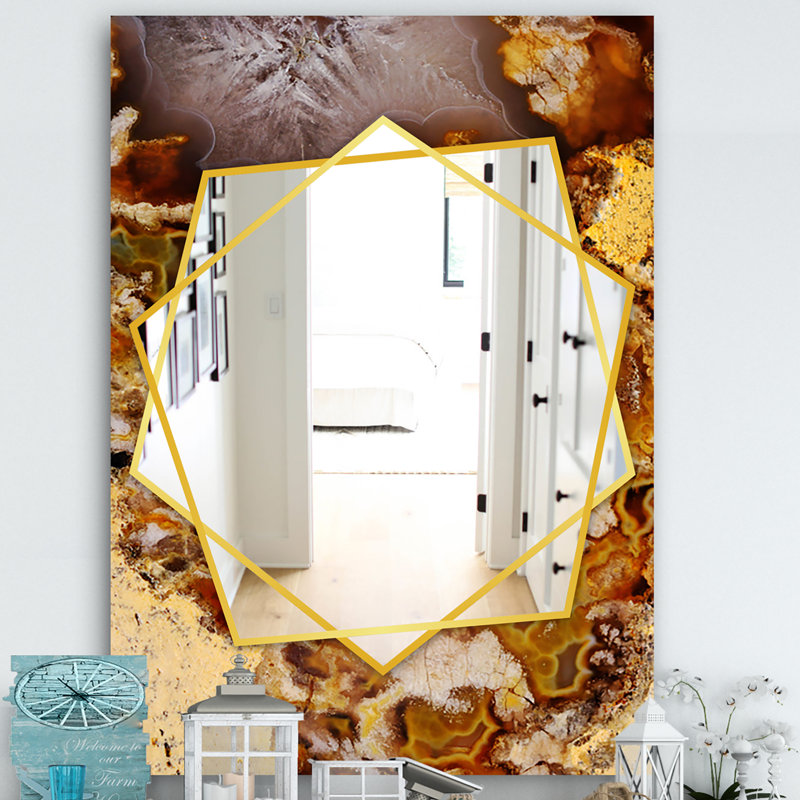 Miroir décoratif sable et moderne, H 39,4 po x l 29,5 po