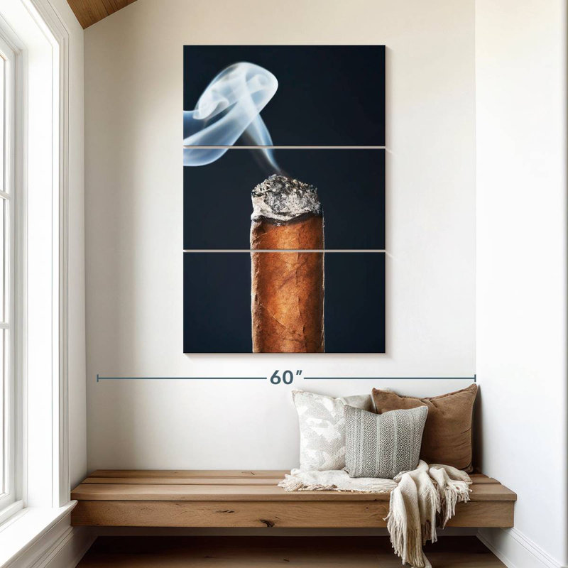 Senne Burning Cigar Up Close, 50" H x 32" W