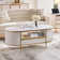 Roseellen 48''L Oval Coffee Table With Storage, Centre Table With Open Shelf, Fluted Design