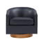 Chaise pivotante demi-tonneau en similicuir bleu Midnight