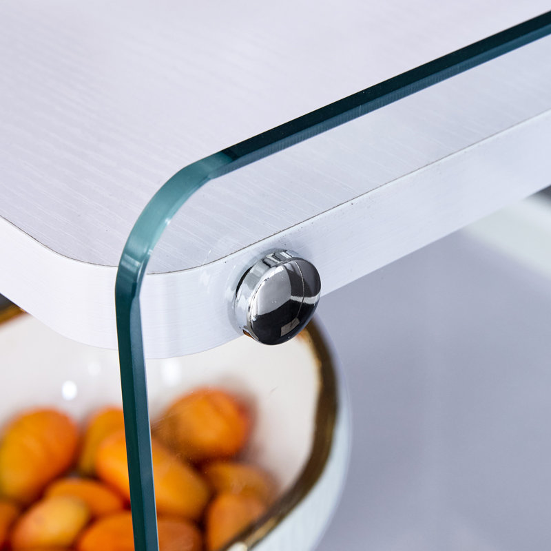 Table de chevet blanche et en verre trempé, look simple et élégant pour divers espaces, armoire créée facile à installer, blanc, emplacements de rangement, conception tendance, à assembler rapidement