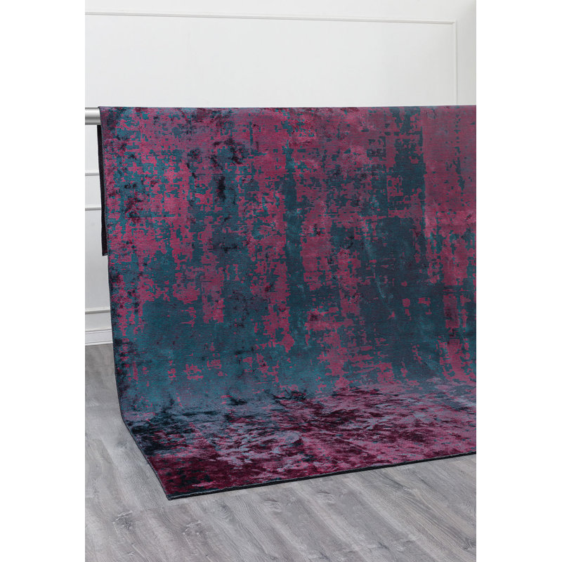 Ameal Rectangle Abstract Cotton and Viscose Indoor / Outdoor Area Rug, Rectangle 5'3" x 7'6.6"