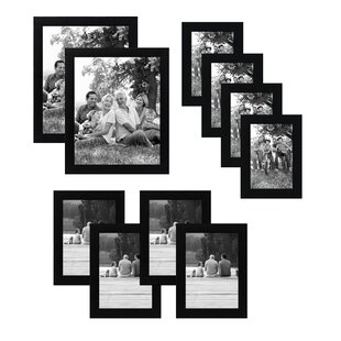 MDF Black and White Set of 10 Picture Frames for Wall Hanging, For