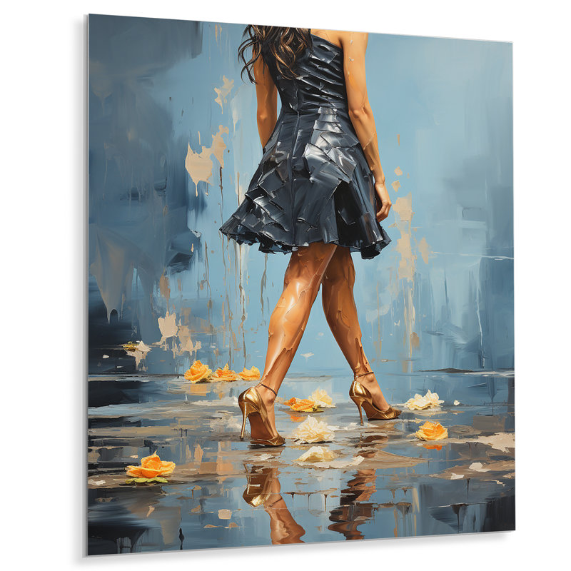 Glamour Gait, peinture de femme I, H 32 po x l 24 po