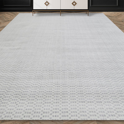 Tapis gris noué à la main