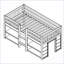 Lit mezzanine simple en pin massif simple avec tablettes à deux niveaux Lumière DEL, aucun sommier requis-655457578