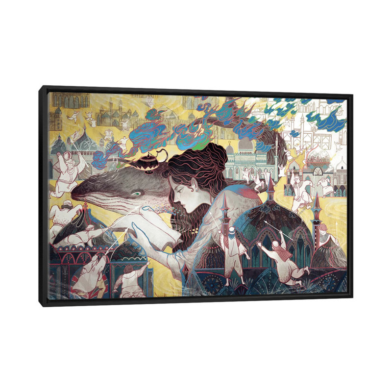 The Loneliest Whale in the World I 1 Piece Painting on Canvas, 101.6 cm H x 66.04 cm W, Black Framed