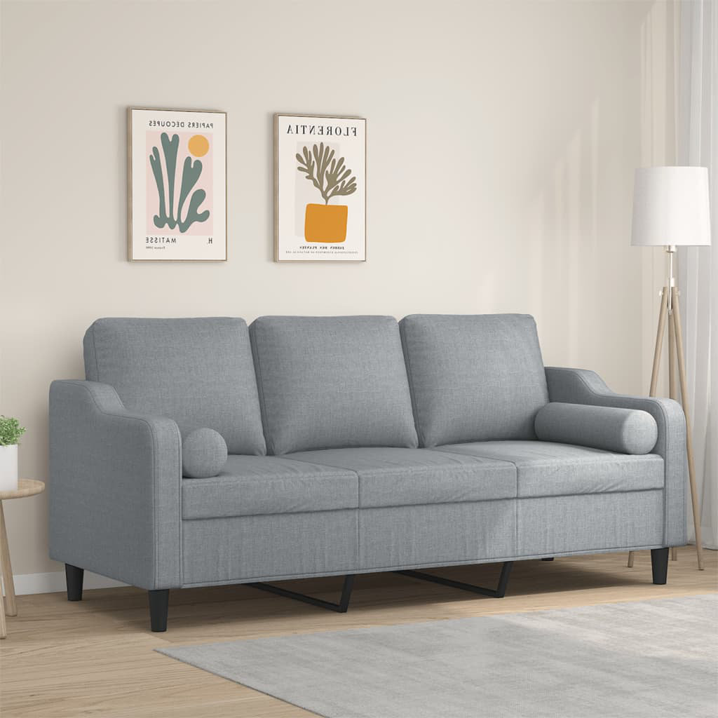 Vidaxl 3-Sitzer-Sofa Mit Zierkissen 180 Cm Stoff 198