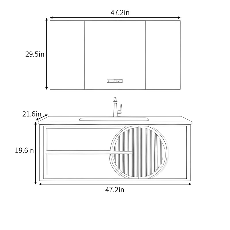 Light luxury cream style bathroom cabinet