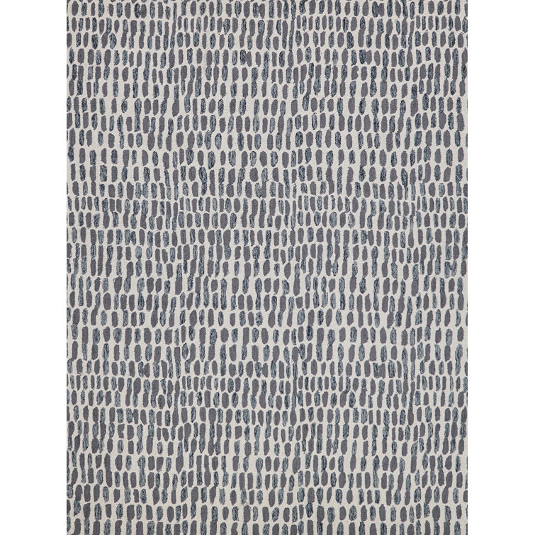 Ink Blot Wool Area Rug in Black/Gray
