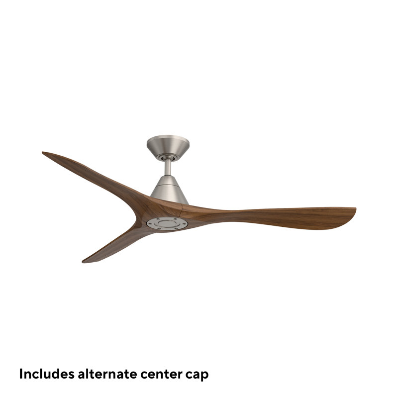 Carve 3 Natural Wood Blade Smart Ceiling Fan With Remote Control Included, Works With Alexa and iOS or Android App, 60"