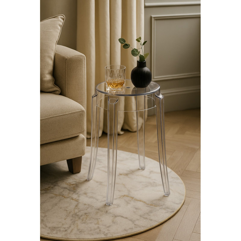 Tabouret court en plastique moderne de 18 po, siège de coiffeuse sans dossier et petit comptoir de cuisine Olean, 2
