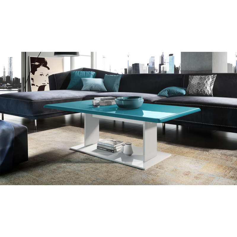 Akamu Trestle Coffee Table, Petrol