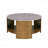 Round Mixed Material Coffee Table With Shelf