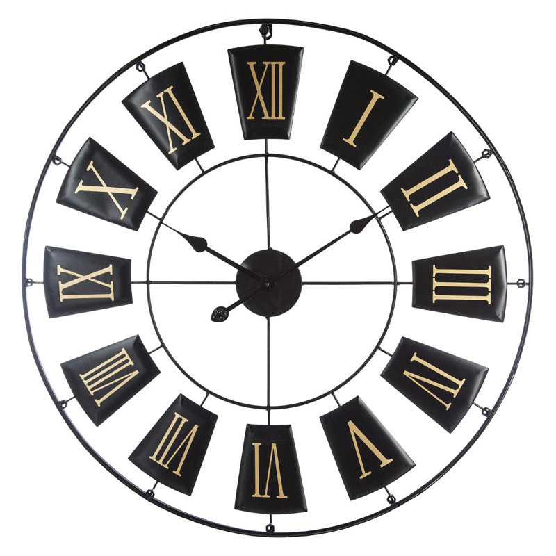 Amoban Metal Wall Clock, Black