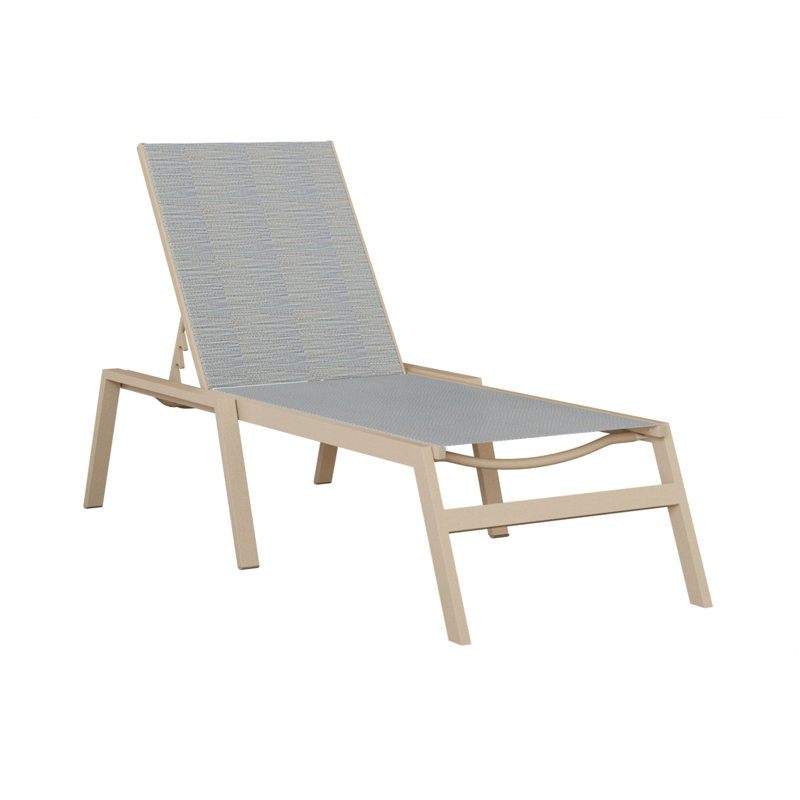 Berlin Gardens Vida Chaise Armless Lounge, Light Gray, Luna Multi