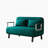 39″ Convertible Chair Bed, Tri-Fold Sofa Bed with Adjustable Backrest & Pillow, Leisure Chaise Lounge Couch with Sturdy Steel Frame for Home & Office, Comfortable Sleeper Chair Antique Green-1038354546-1038354550