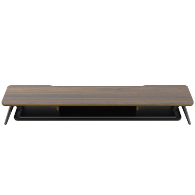 Support double pour écran, support pour écran pour 2 écrans, tablette de bureau en bois de 42,5 pouces