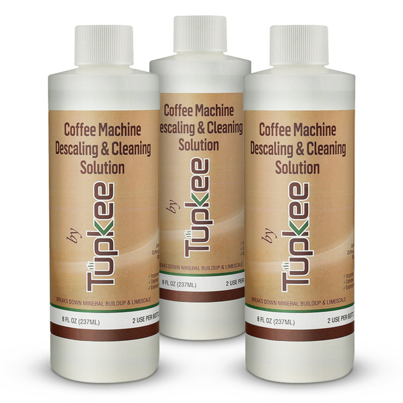 Tupkee Coffee Machine Descaler Descaling Solution – 3 Pack (6 Uses) Compatible with Keurig, Nespresso, Breville, Delonghi, Jura, Ninja - Espresso Coffee Maker Cleaner, Coffee Pot Cleaning Limescale Remover