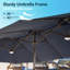 Parasol de marché rectangulaire avec base et table basse 14,5 pi X 8,5 pi-1360216421