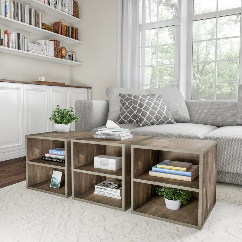 Table de bout cubique empilable Irieana, gris