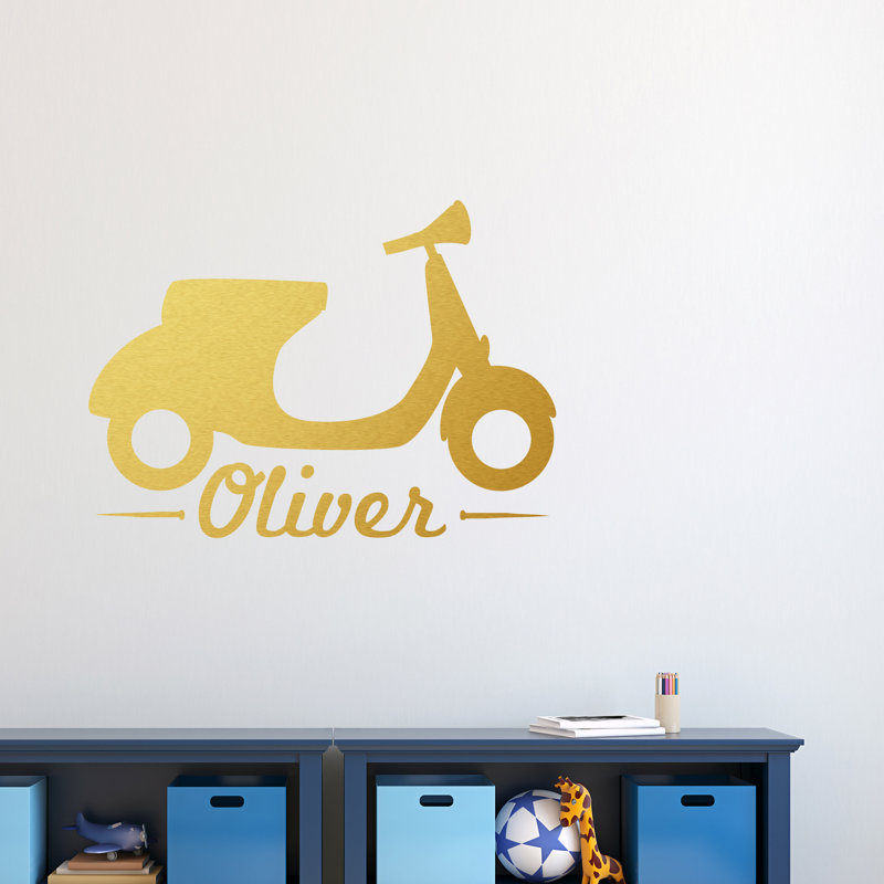 Adhésif décoratif scooter, Or, Oui