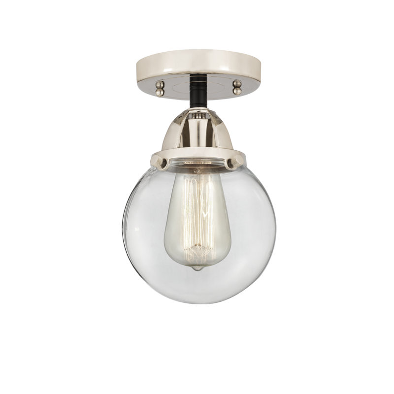 Plafonnier semi-encastré en verre Alfonsa, Non, Nickel poli noir, DEL