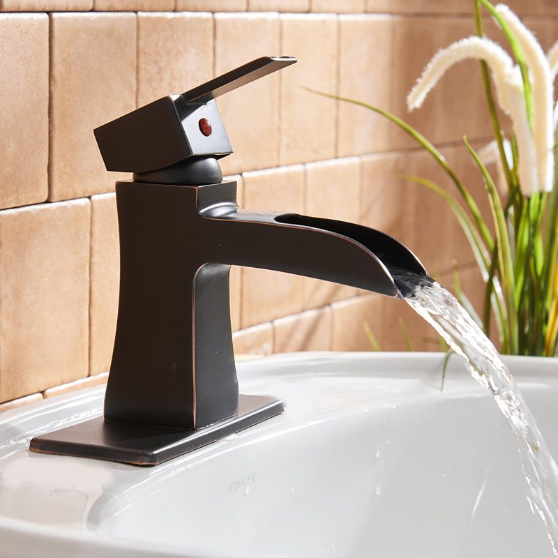 Single-Hole Single-handle Bathroom Faucet with Drain Assembly, Oil Rubbed Bronze
