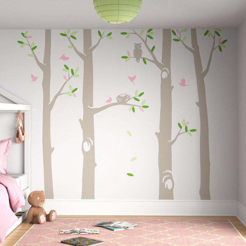 Adhésif mural Dileo, H 96 po x l 110 po, Rose œillet
