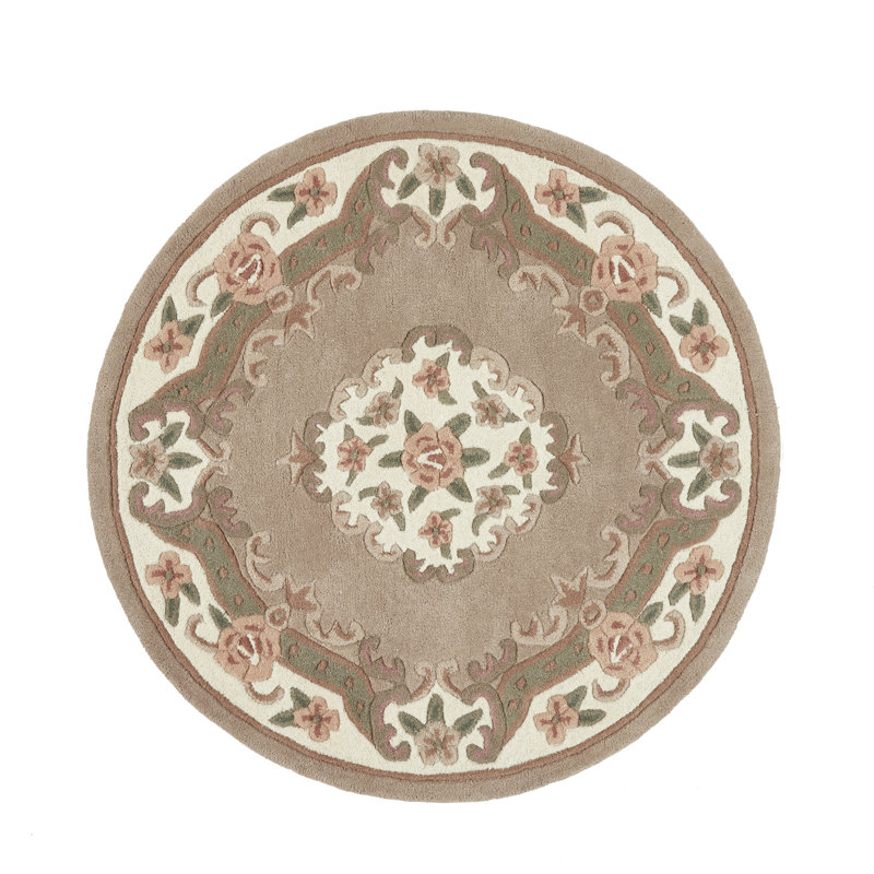 Comfort Oriental Wool Hand Woven Beige, Round 120cm