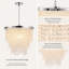 Lustre moderne à 5 lumières avec cascade de cristaux et intensité variable
