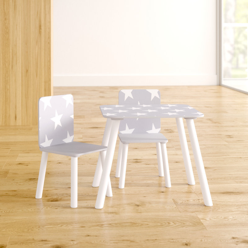 Crow Kids Square Play Or Activity Table and Chair Set, Grey