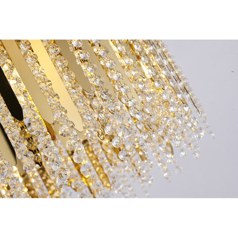 Transitional 12 Light Crystal Round Chandelier, 10" H x 24" W x 24" D, 12
