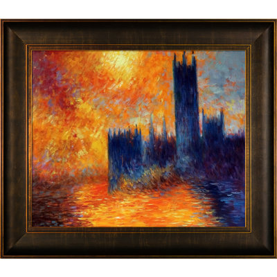 "maison du parlement de style soleil" par claude monet-peinture sur toile encadrée