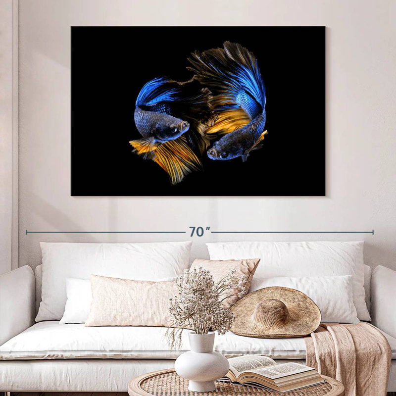 Brampt Neon Betta Fish, 34" H x 51" W